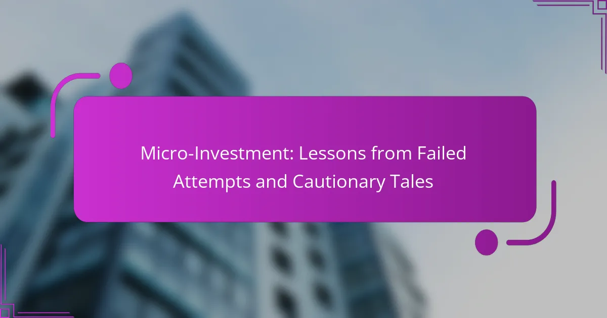 Micro-Investment: Lessons from Failed Attempts and Cautionary Tales