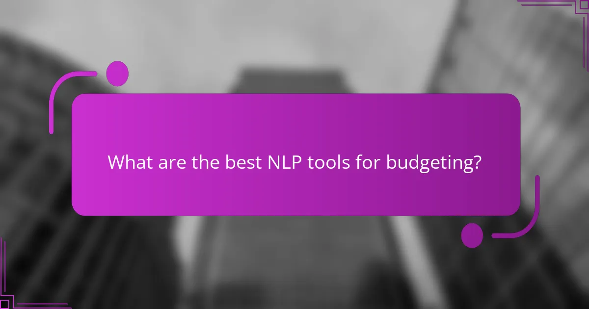 What are the best NLP tools for budgeting?