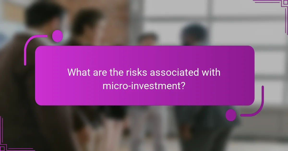 What are the risks associated with micro-investment?