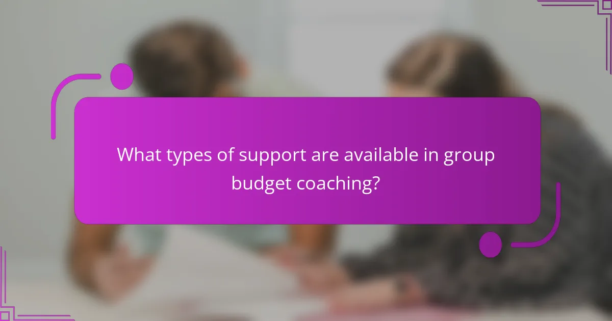 What types of support are available in group budget coaching?